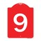 Signmission Designer Series Sign-Sign W/ Number 9, Red & White Aluminum Sign, 18" x 24", RW-1824-22899 A-DES-RW-1824-22899 - alternate 1